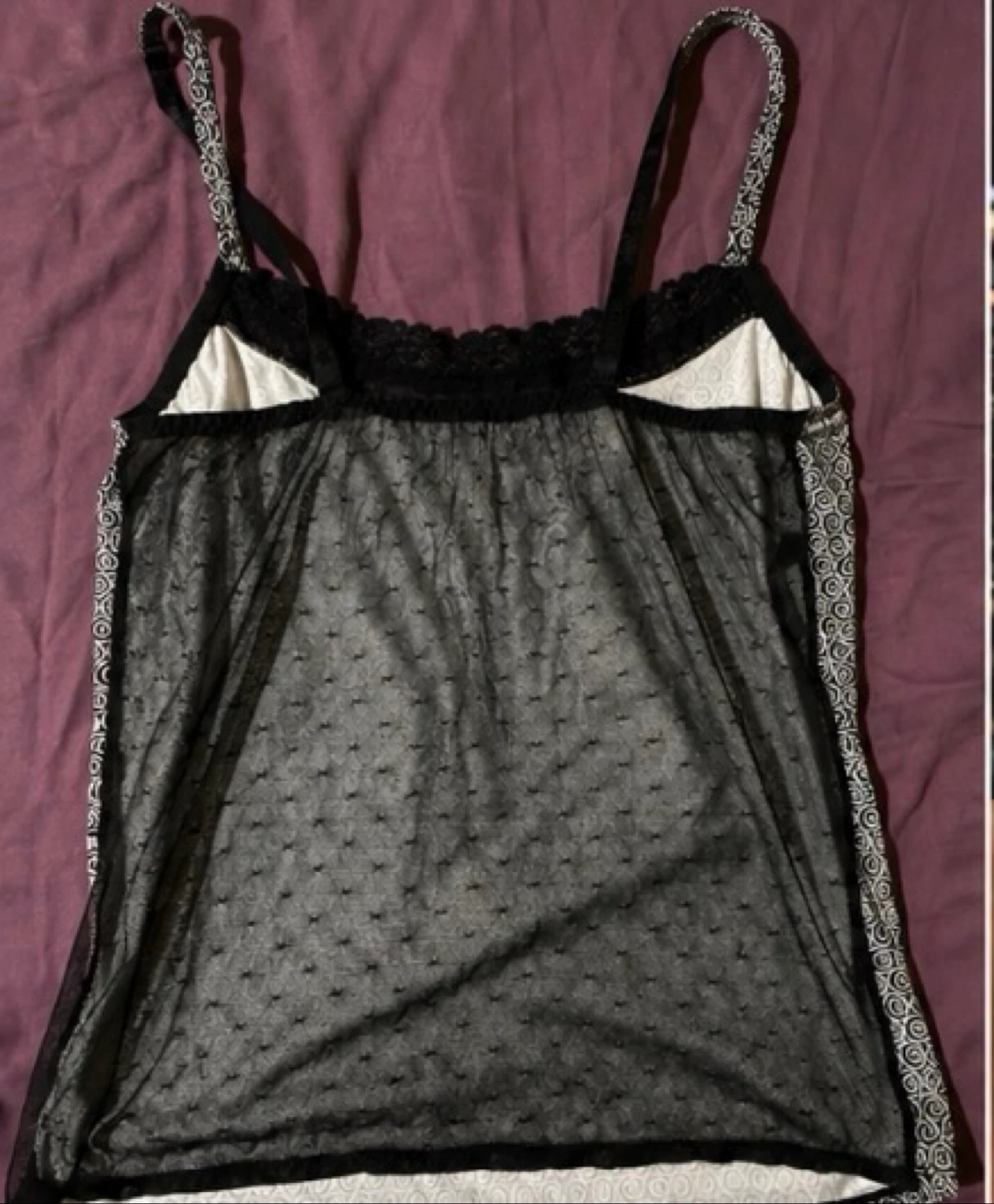 Camisola negra y blanca con motivos en espiral – encaje – talla 38 – photo 4